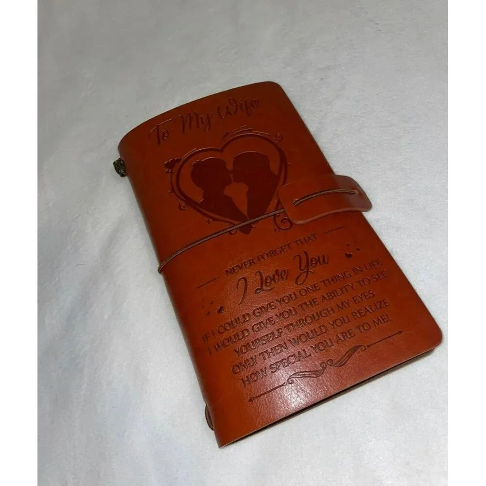 To My Wife Leather Journal Notebook Cover (Gifts for Her)